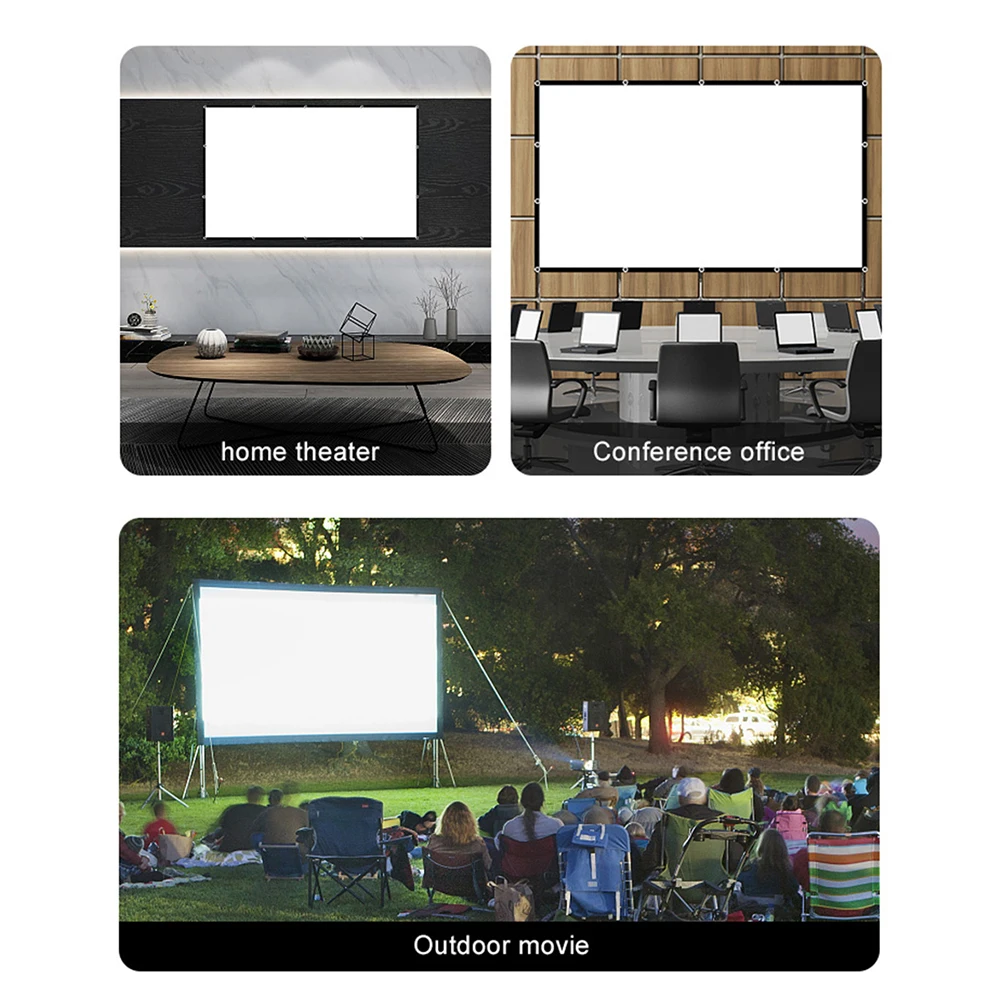 

84/100/120/150 inch HD Projector Screen 16:9 Wall Mounted for Outdoor Home Office Movies Screen Projection
