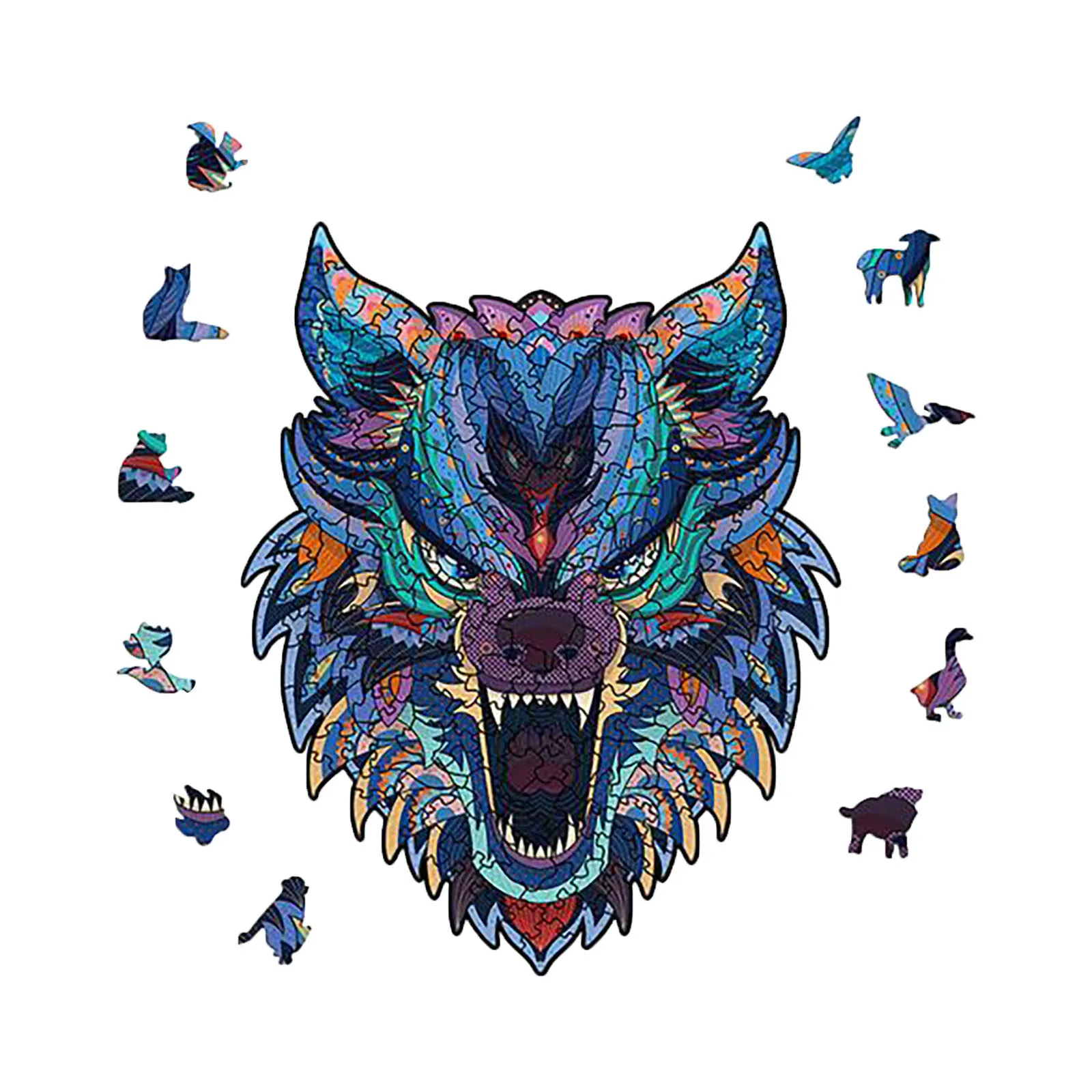 

Wooden Puzzle Unique Shape Pieces Animal Interesting Wooden Puzzle Gift For Adults And Kids Christmas Gift Educational Games Toy