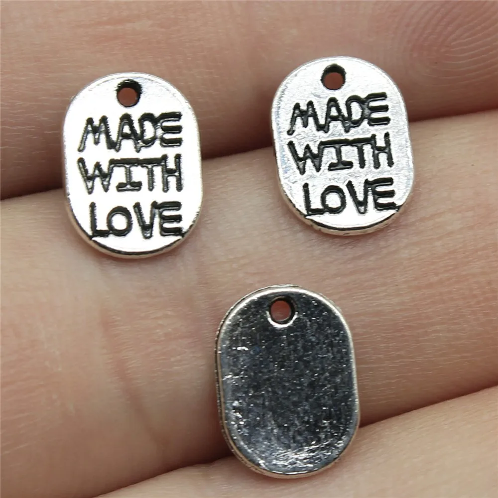 

Для выведения токсинов, 40 шт 11 мм односторонний Сделано с любовью шарм сделанный с любовью тегов Подвески Сделано с любовью для изготовлени...