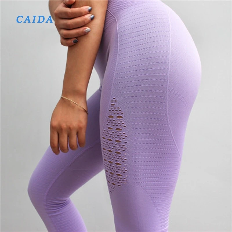 

CAIDA Women Yoga Pants Sports Running Sportswear Stretchy Fitness Leggings Seamless Tummy Control Gym Compression Tights Pants