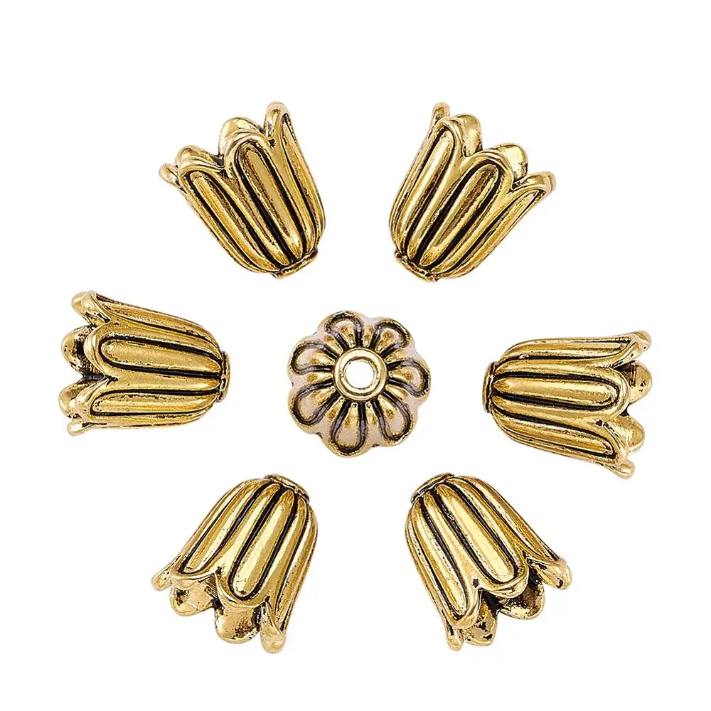 20 шт. колпачки для бусин в тибетском стиле 10 х10 мм|bead caps|flower bead capsnickel free |