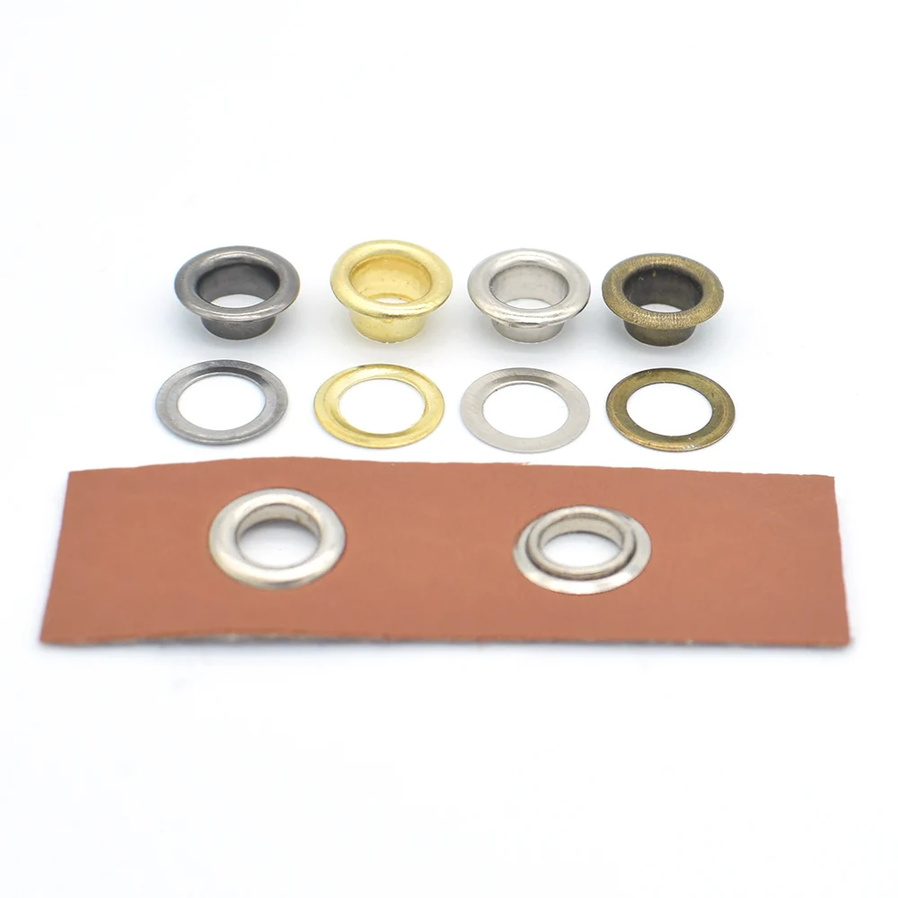 Juego de 5000 ojales de 3,5mm-6mm de plata/Negro/bronce/dorado con arandela, accesorios para cintur&oacute;n de ropa de costura artesanal a granel, DIY-1