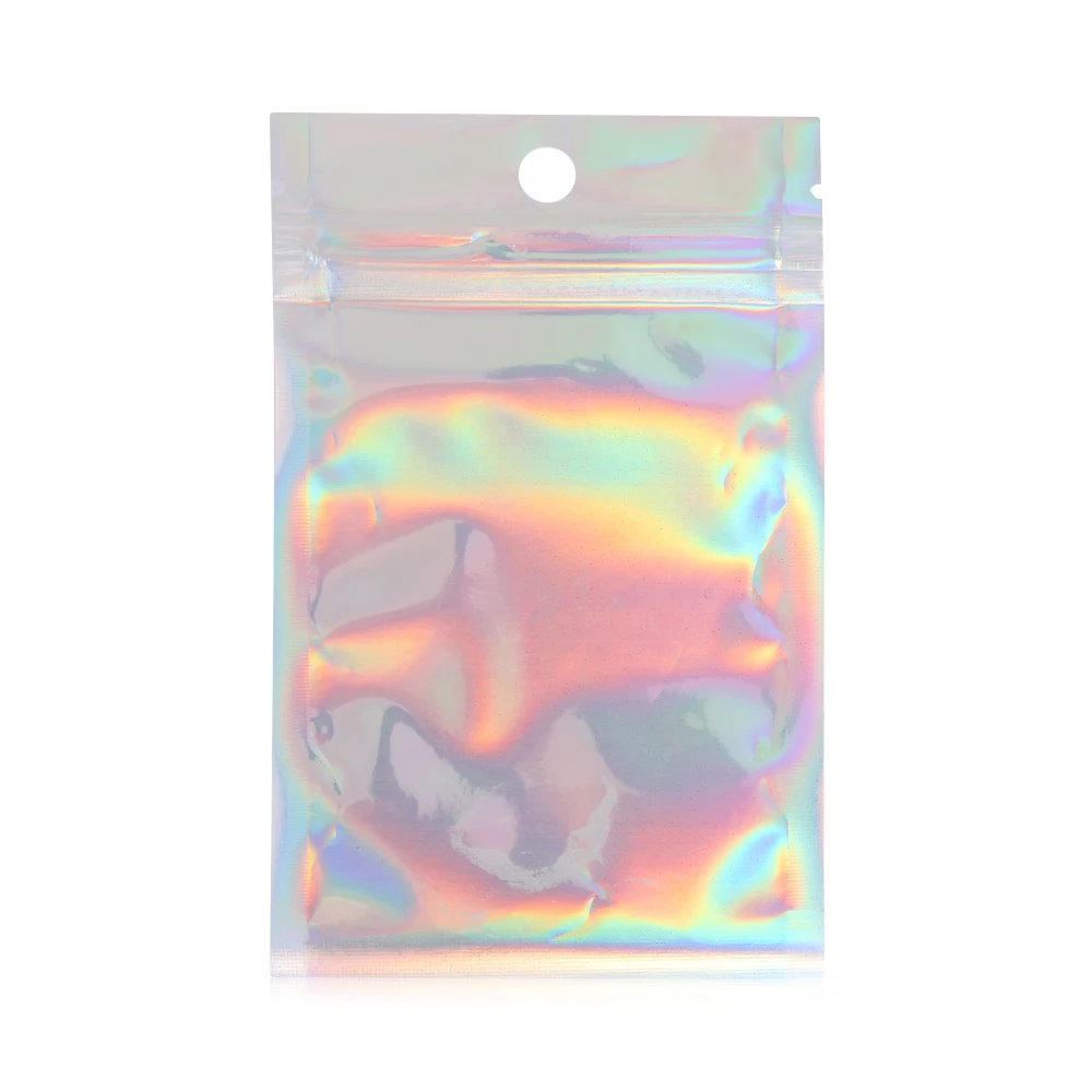 20Pcs Iridescent Zip Lock Bags Pouches for Cosmetics - Plastic Laser Iridescent Bags, Holographic Makeup Bags with Hologram Zipper image 5