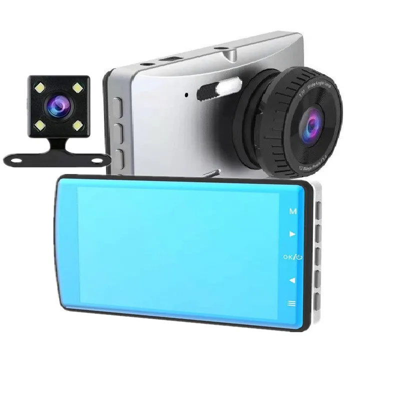 Видеорегистратор Full HD Автомобильный регистратор с двумя камерами черный