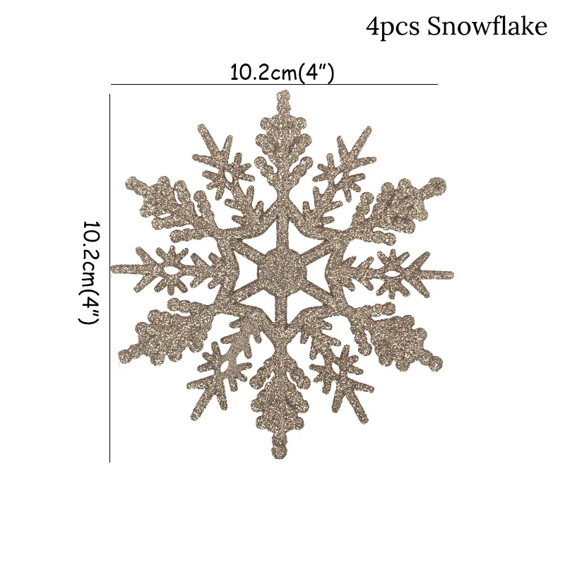 4pcs Snowflake 4/30 шт. белый Пластик поддельные Снежинка Подвески для рождественской вечеринки Подвески год Рождественская елка украшения вечерние украшения для носа - Цвет: 4pcs Snowflake