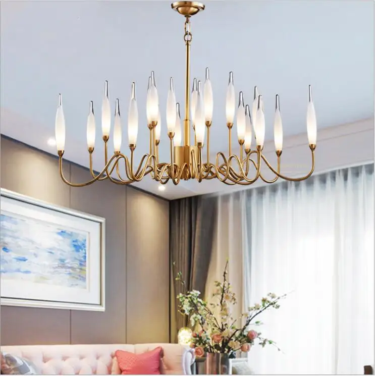 Светильник медный постмодерн Простой Хрустальный модный роскошный для гостиной