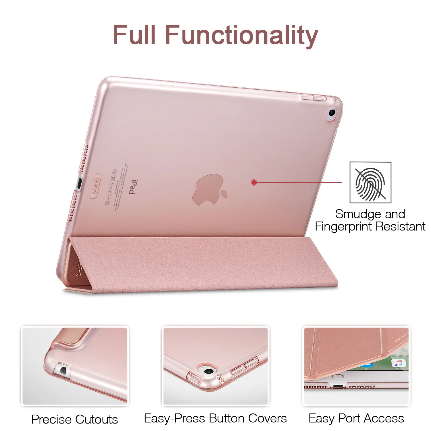 ESR из искусственной кожи чехол для iPad Mini 5 4 3 2 1 Фолио мягкая задняя трехслойная Подставка Авто спящий Пробуждение смарт-чехол для iPad Mini 5