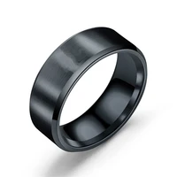 newest 8mm titanium ring male 316l stainless steel charm jewelry wedding black fashion rings for women man couple gift