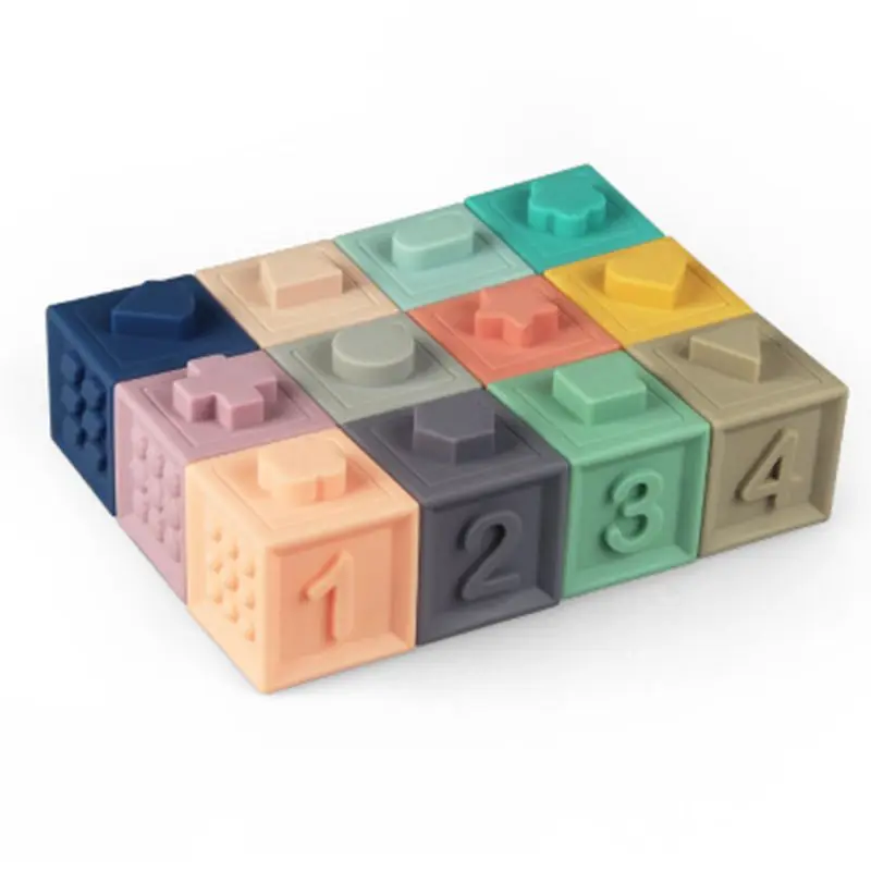 Baby Grasp Toy Silicone Building Blocks 12pcs 3D Touch Hand Soft Balls Massage Rubber Teethers Squeeze Bath Ball Toys | Игрушки и хобби