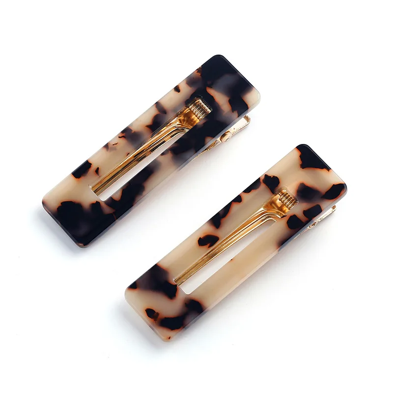 2 шт. большой набор зажимов для волос Aligator блестящая фольга леопард прямоугольная