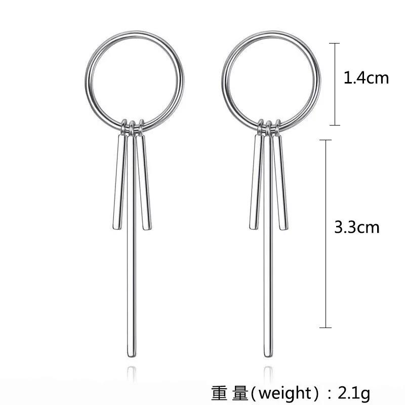 

925 Sterling Silver Luxury Long Tassel Stud Earrings for women Female Temperament Love Circle Gorgeous Handmade Jewelry Gift