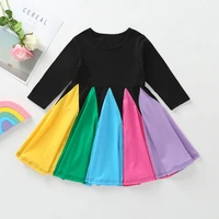 for 1 5 years new toddler girls summer dress clothes party colorful dress up suit children rainbow fashion print children costum