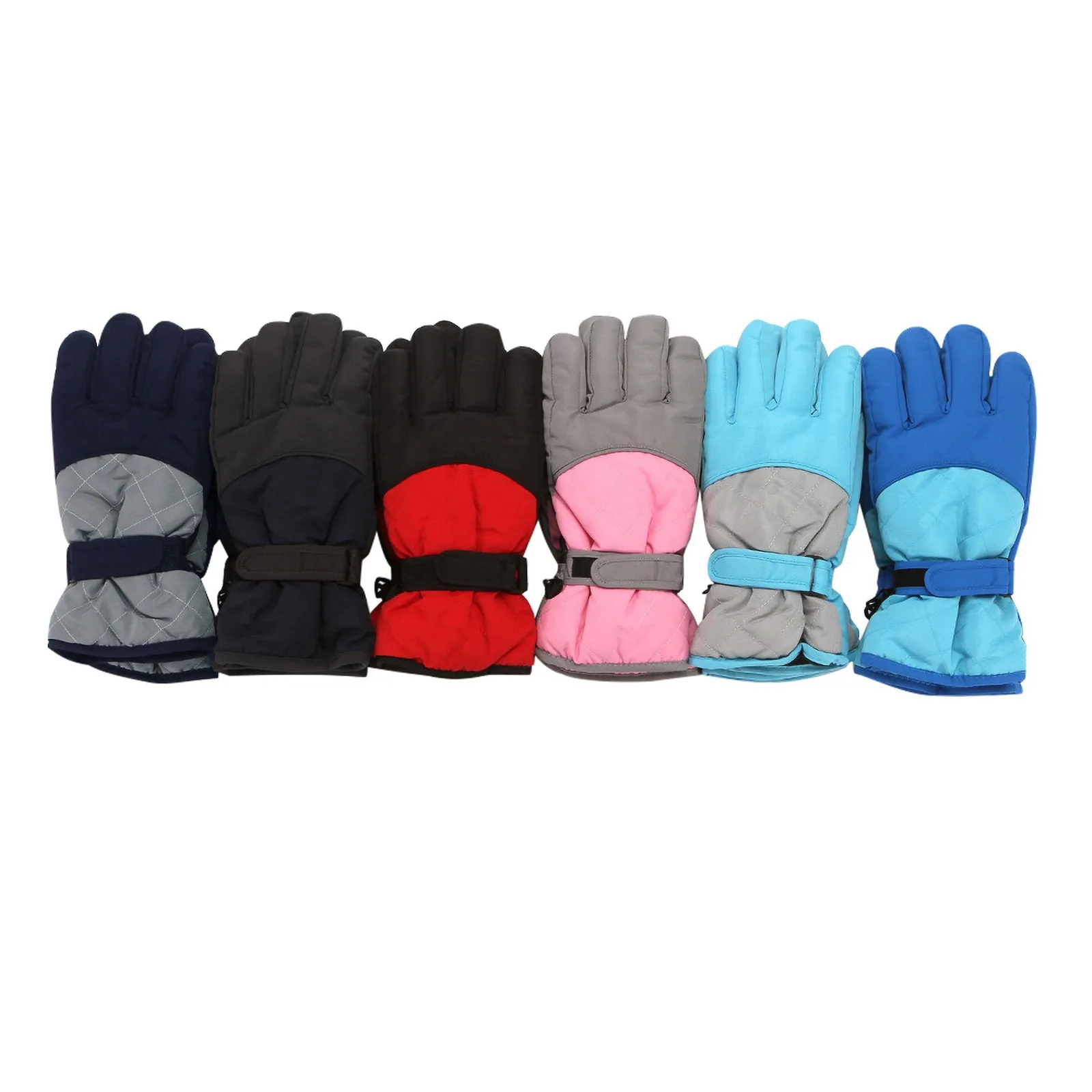 

Waterproof Winter Skiing Snowboarding Gloves Warm Mittens For Kids Boys Girls Full-Finger Gloves Strap For Sports Skiing Cycling