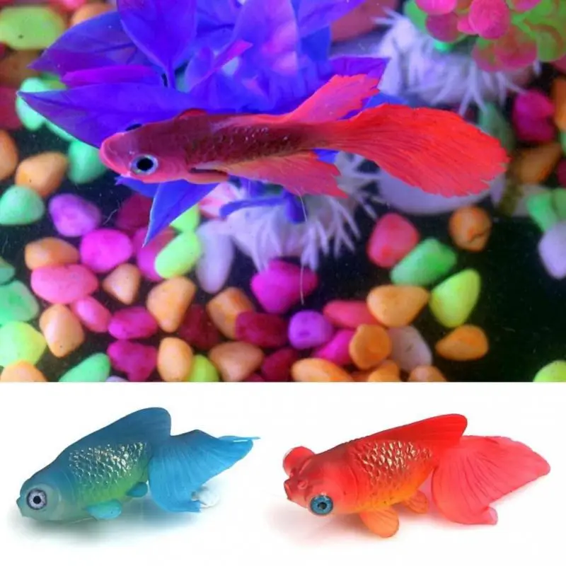 

Silicone Artificial Aquarium Goldfish Fish Decoration Fish Tank Vivid Simulation Glowing Fish Ornaments Micro Fish Decor