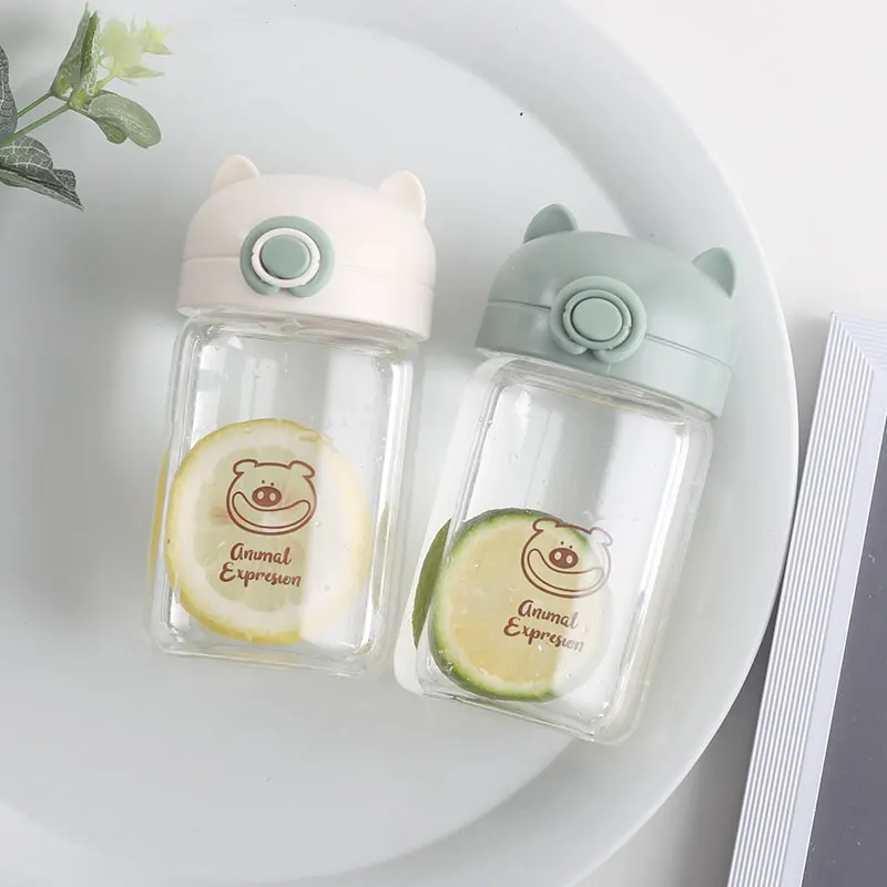 Прозрачная стеклянная чашка с медвежонком Женская Студенческая свежая и милая