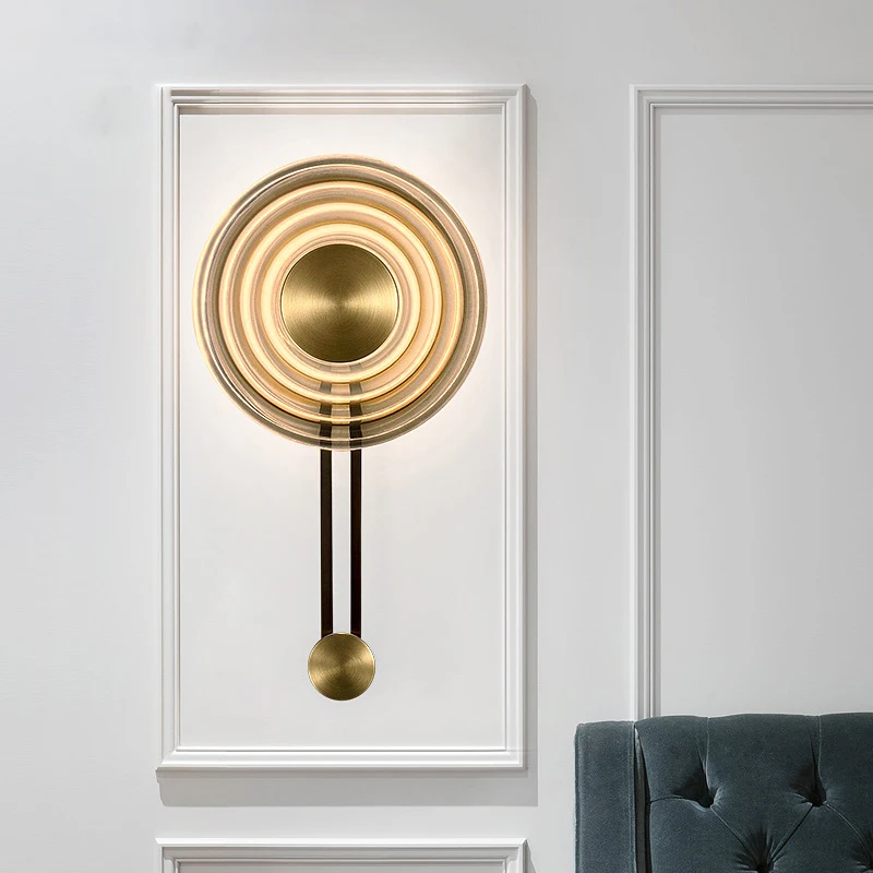 

Modern luxury led wall lamp gold black iron glass shade wall sconces bedroom bedside staircase aisle creative wall light fixture