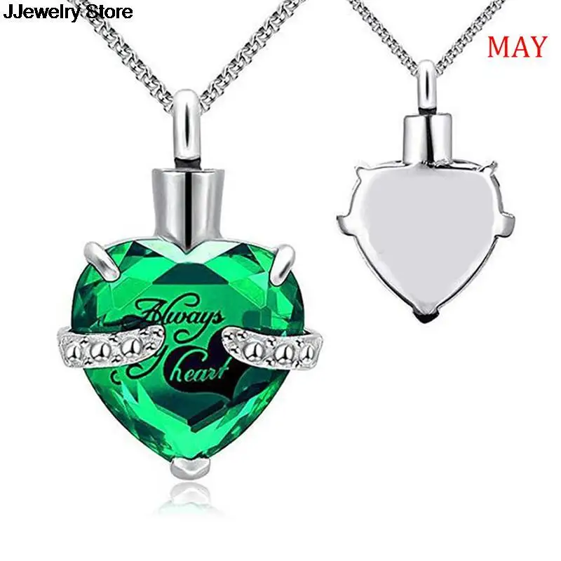 Always in my heart cremation memorial ashes urn birthstone necklace jewelry keepsake pendant | Украшения и аксессуары