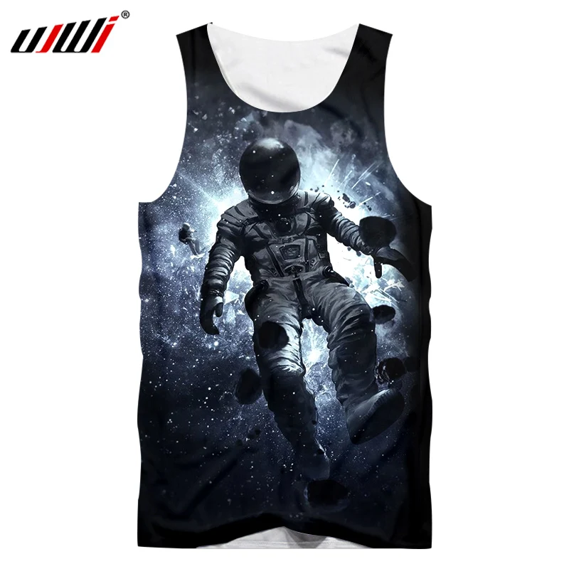 UJWI 3D принт топы на бретелях повседневные унисекс дышащие летние с принтом