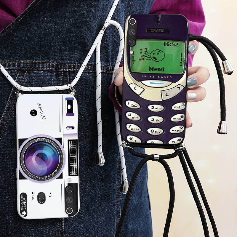 Чехол для Xiaomi Mi 9 SE ремешок шнур цепочка ожерелье задняя крышка Mi9 Mi9SE ударопрочный