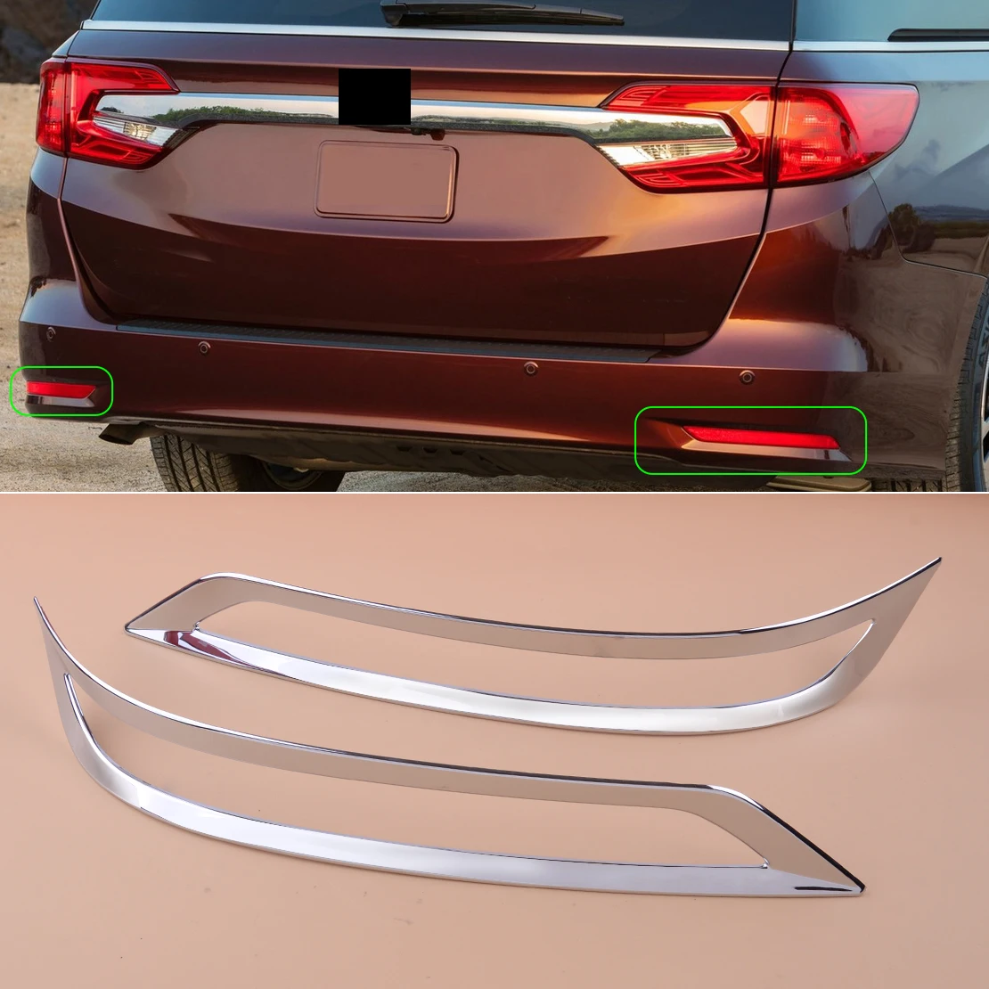 

ABS Chrome Style Car Rear Fog Light Frame Trim Moulding Fit For Honda Odyssey 2018 2019 2020