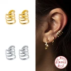 Серьги-клипсы женские из серебра 100% пробы, без пирсинга