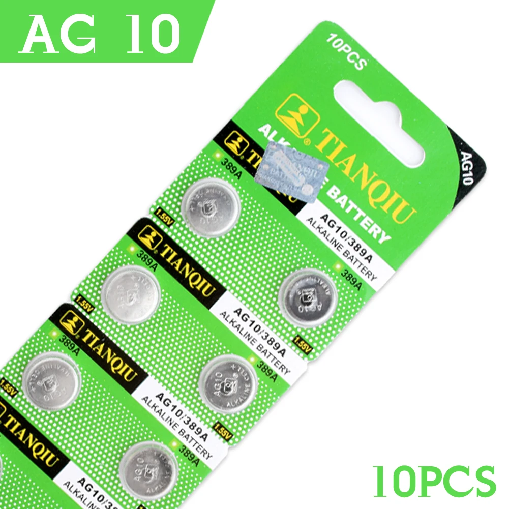Щелочные батарейки для часов YCDC 10X AG10 G10A SR1130 LR1130 390A D189 LR54 1 55 в|Часовые батарейки| |