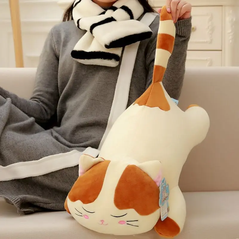 Мягкая кошка обнимающая Подушка кукла детская игрушка большой плюш набитый