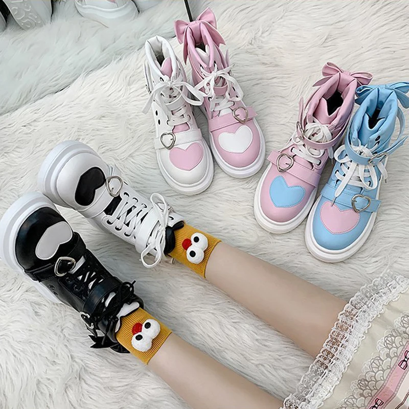 В Корейском стиле Harajuku Стиль высокого помочь с бантом для принцесс кавайной