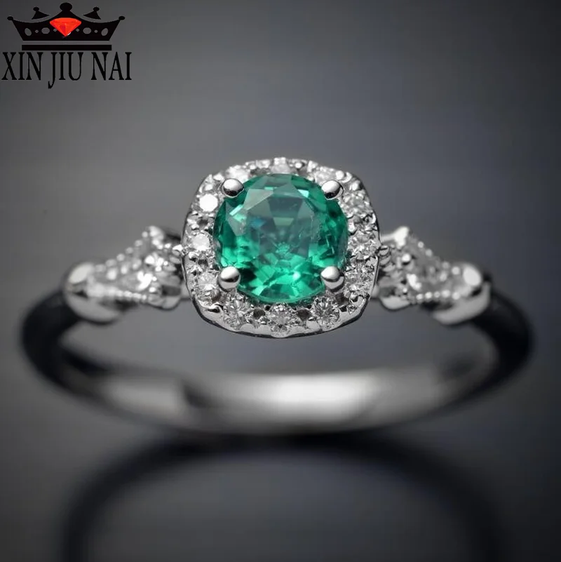 Винтажное свадебное кольцо с изумрудом Оливкового Зеленого цвета для женщин