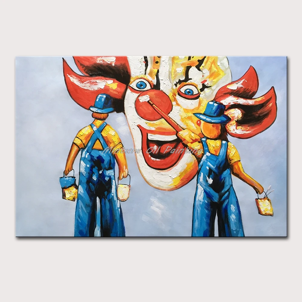 

Настенная картина Mintura для гостиной картины маслом на холсте Ручная роспись клоун рисунок украшение для дома настенное искусство без рамки