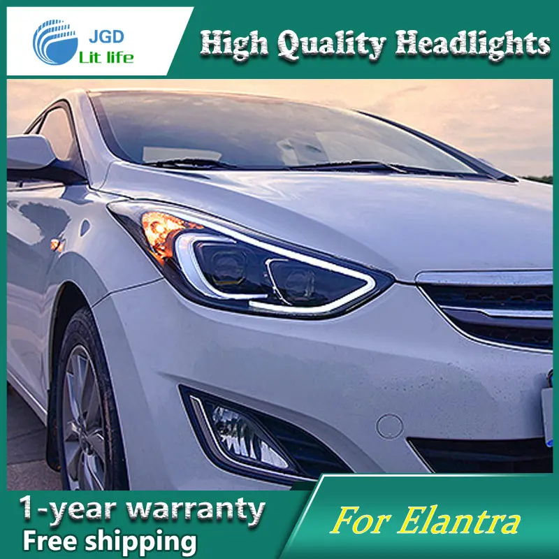 Автомобильный Стайлинг чехол для 2012 2016 фары автомобиля Hyundai Elantra LED передняя фара
