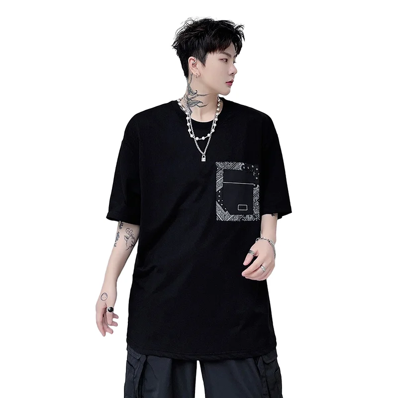 

Man Harajuku Streetwear Fashion Hip Hop Loose Casual T Shirt Men's Cashew Flowers Short Sleeve T-shirt Male Tops Tees Shirts