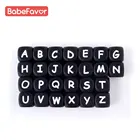 10 шт., силиконовые бусины с буквами, 12 мм