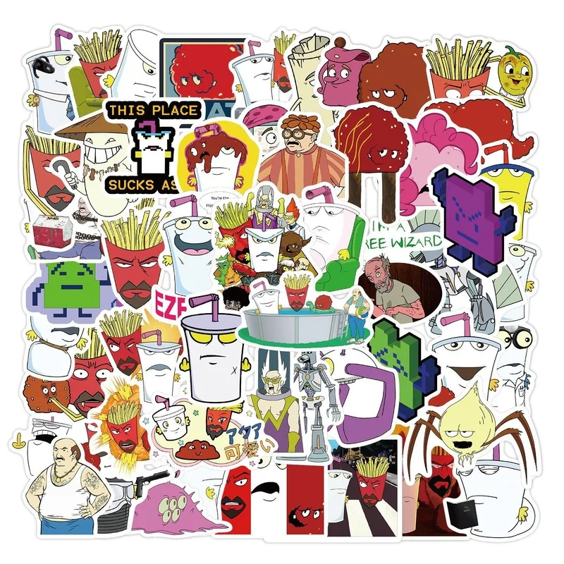 10/50 шт. аниме мультфильм Aqua Teen Голодные силы граффити DIY мотоцикл чемодан для