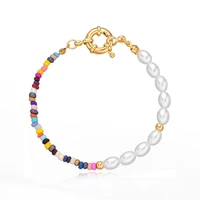 bohemian bracelets for women colorful beads oval pearl chain bracelet femme summer beach simple fashion jewelry gifts pulseras