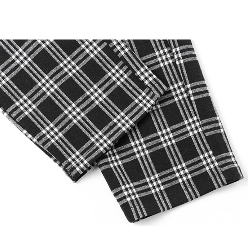 

Fitaylor Spring Summer New Arrival Ladies Plaid High Waist with Belt Slim Harem Pants Women Casual Loose Ankle-length Pants