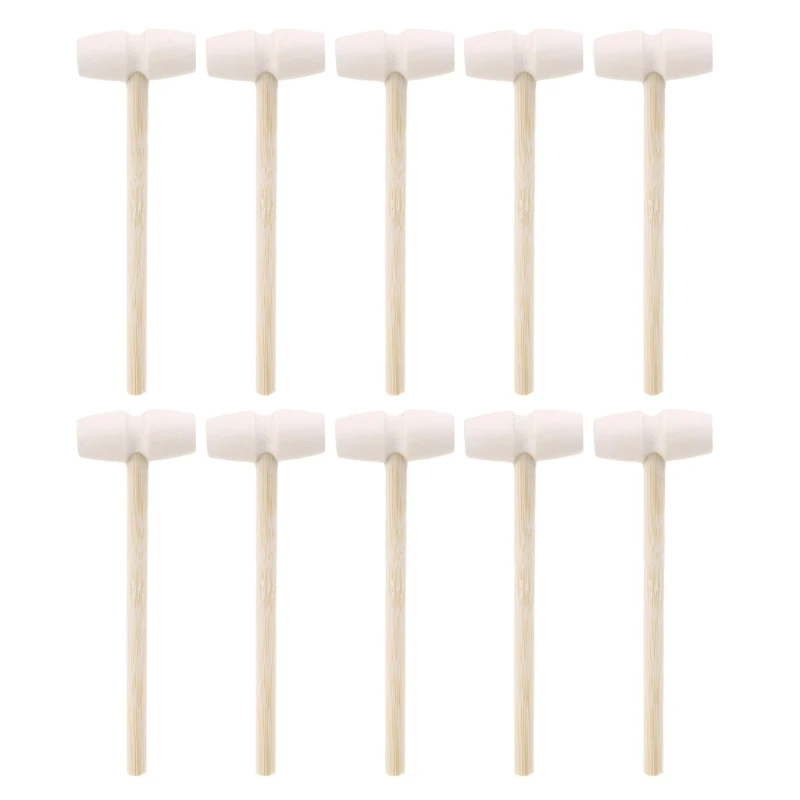 

10 Pcs Wooden Hammers Toys for Chocolate Breakable Heart Mini Hammer Mallet N1HF