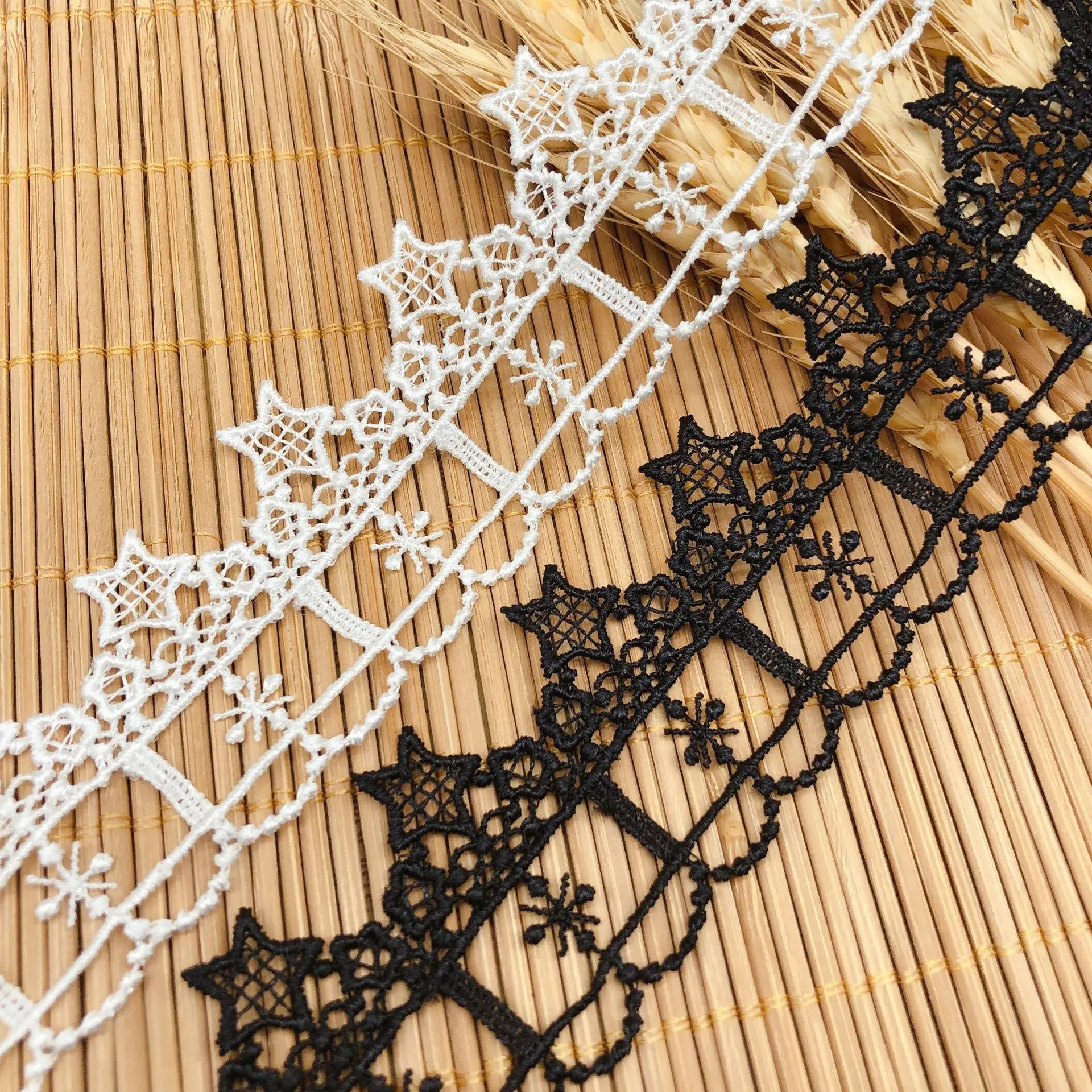 15 ярдов/партия 36 мм высококачественные изысканные черные/белые водорастворимые