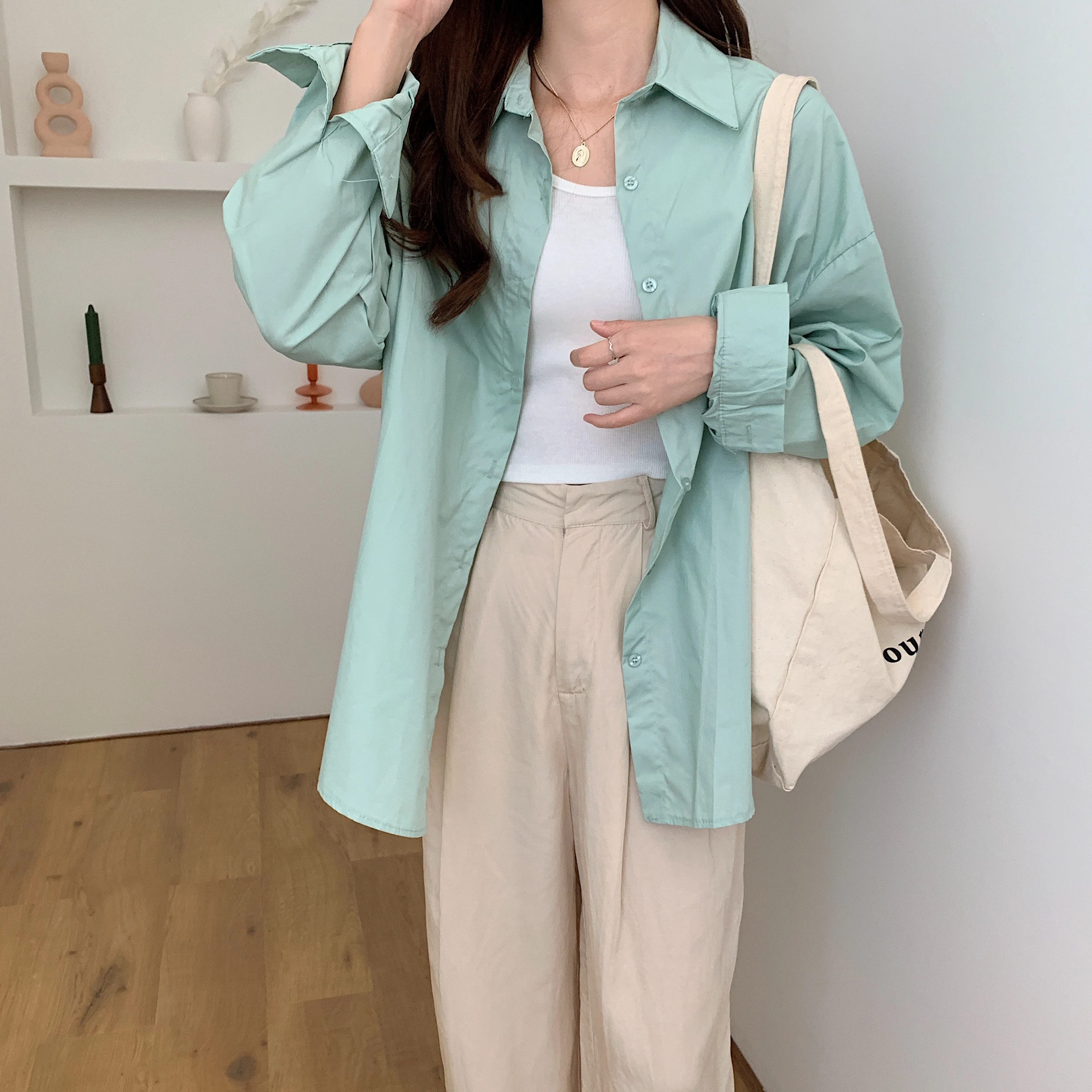 

HziriP OL Elegant Solid Lapel Basic Shirt Women 2021 New Formal Work Blouses Single-breasted Office Lady Long Sleeve Tops Blusas