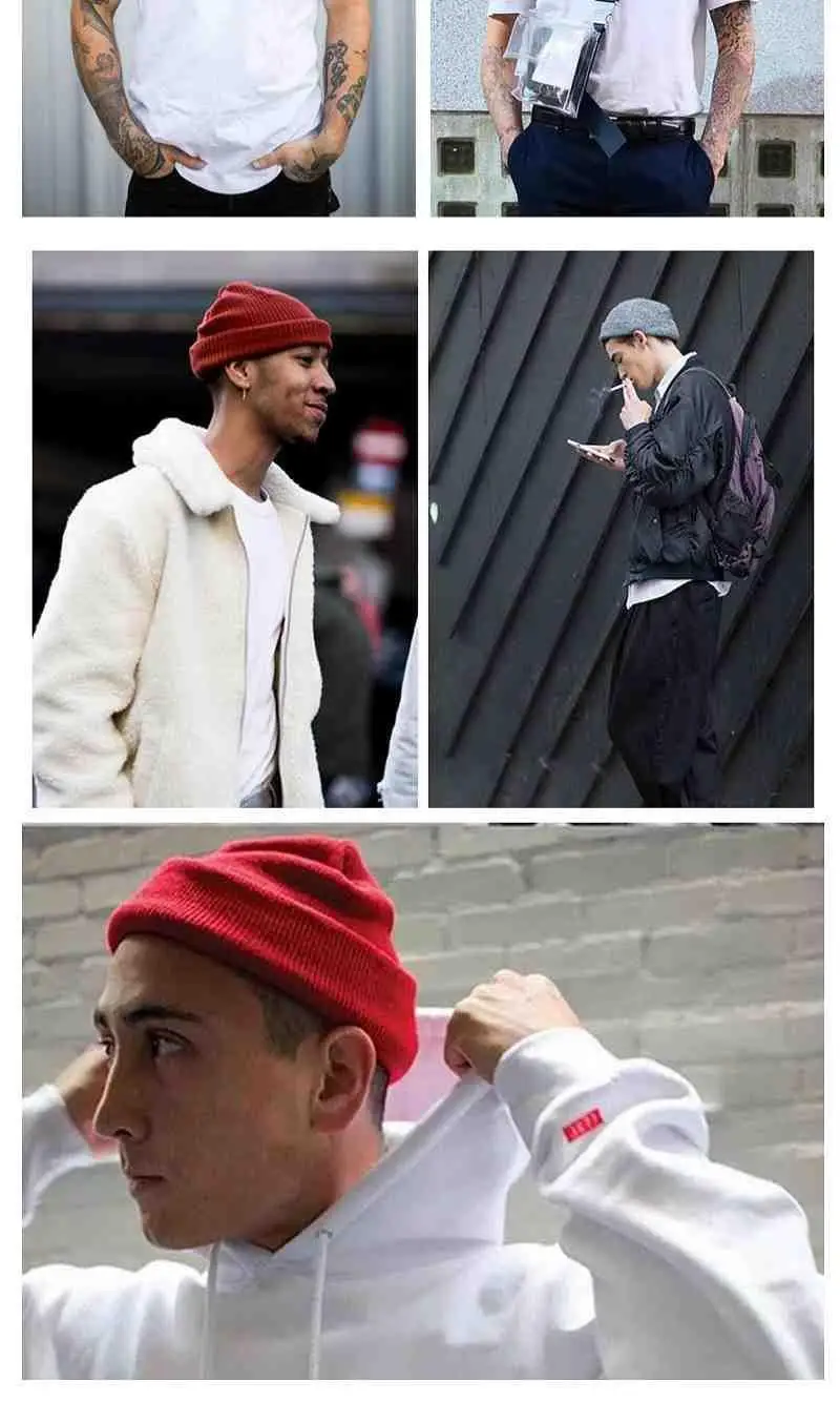 Вязаные мужские зимние шапки бини, шапки Skullies Bonnet, Зимние головные уборы для мужчин и женщин, Теплые Мешковатые шапки из флиса для спорта на открытом воздухе