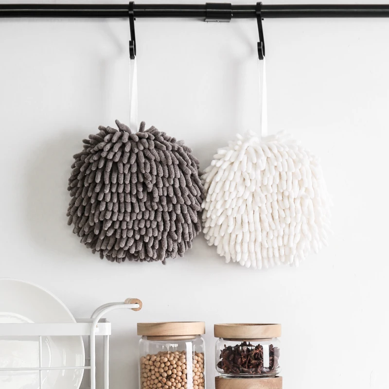 Чистящее полотенце из синели подвесной ручной шар для ванной комнаты без бархата