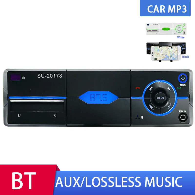 Автомагнитола 1Din In-Dash MP3 Multimemedia плеер авторадио AUX FM Bluetooth Handsfree USB SD карта пульт дистанционного управления автомобильный аудио