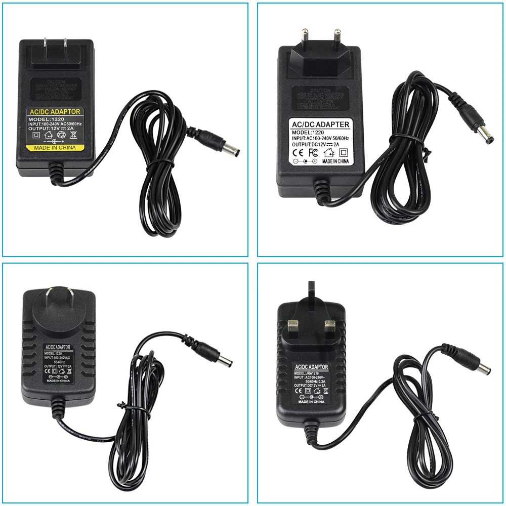 AC 110-240V DC 5V 6V 8V 10V 12V 1A 2A Универсальный адаптер питания длиной 1,5 метров EU US AU UK адаптер зарядного устройства светодиодные полосы лампы