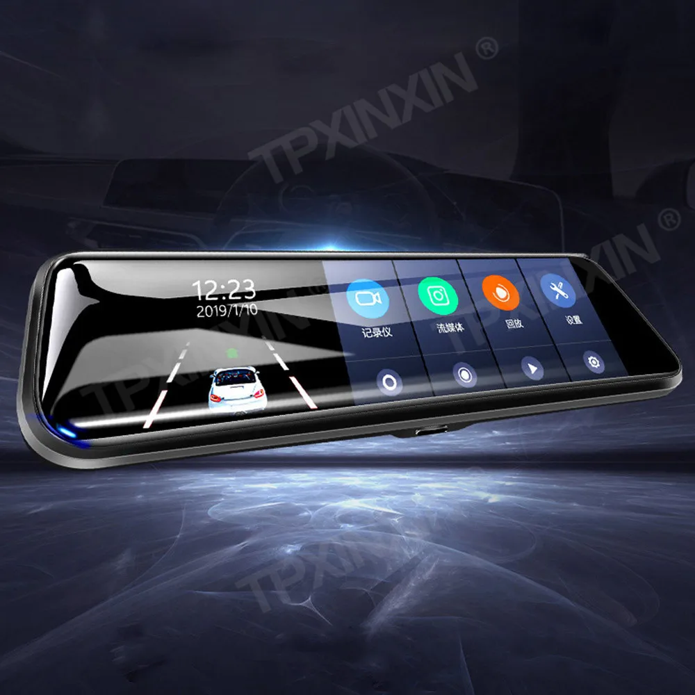 

10-дюймовый полноэкранный матовый потоковый медиа ночного видения высокой четкости, двойная запись спереди и сзади, зеркало заднего вида дл...