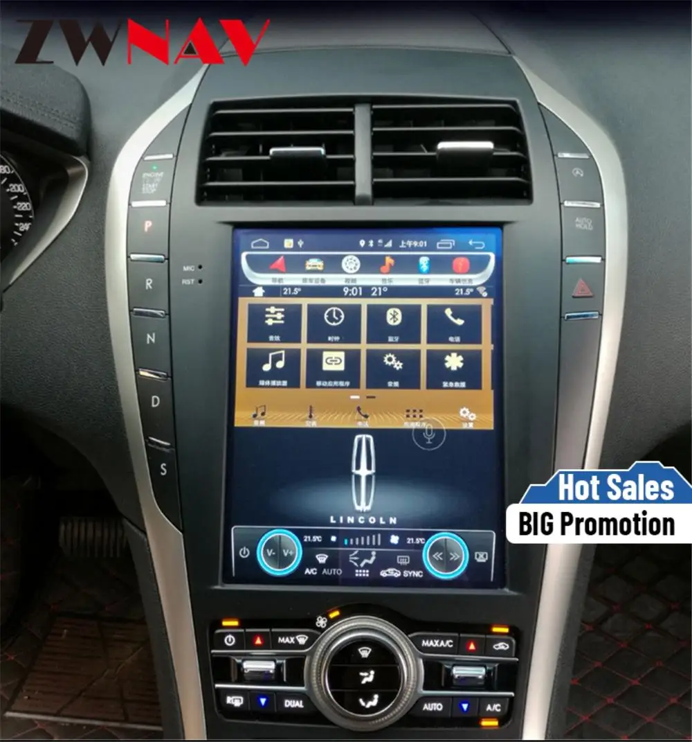 Автомобильный gps навигатор Tesla style octa core Android для Lincoln MKC MKZ автомагнитола стерео