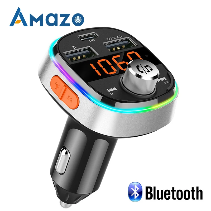 Автомобильный FM-передатчик PD 3 0 Быстрая зарядка беспроводной Bluetooth стерео