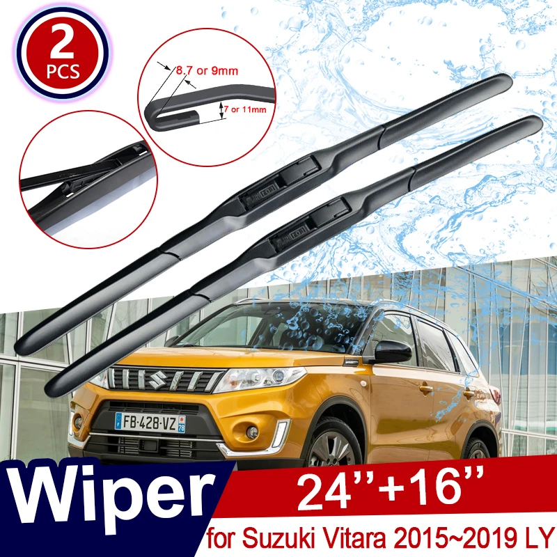 

for Suzuki Vitara 2015 2016 2017 2018 2019 LY Escudo Sport Car Wiper Blades Front Windscreen Wipers Car Accessories Stickers