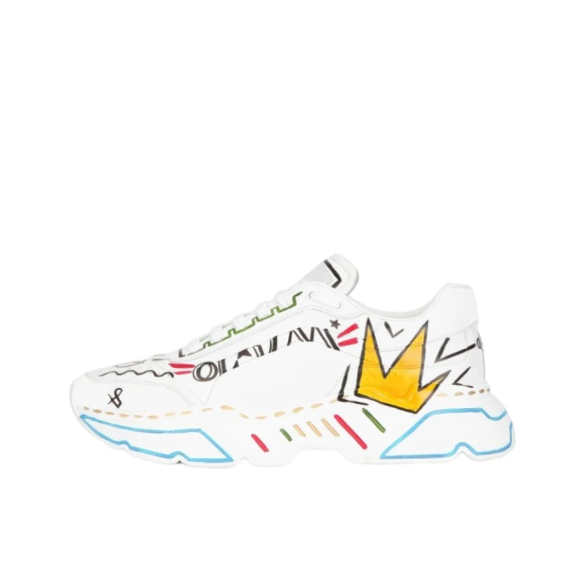 

Кроссовки кожаные унисекс, Повседневная дышащая обувь для бега, на платформе, с граффити, разные цвета