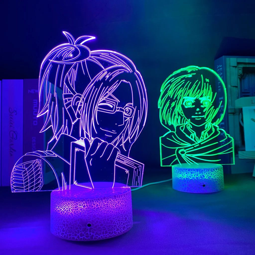 

Acrylic Table Lamp Anime Attack on Titan For Home Room Decor Light Cool Kid Child Gift Captain Levi Ackerman Figure Night Light