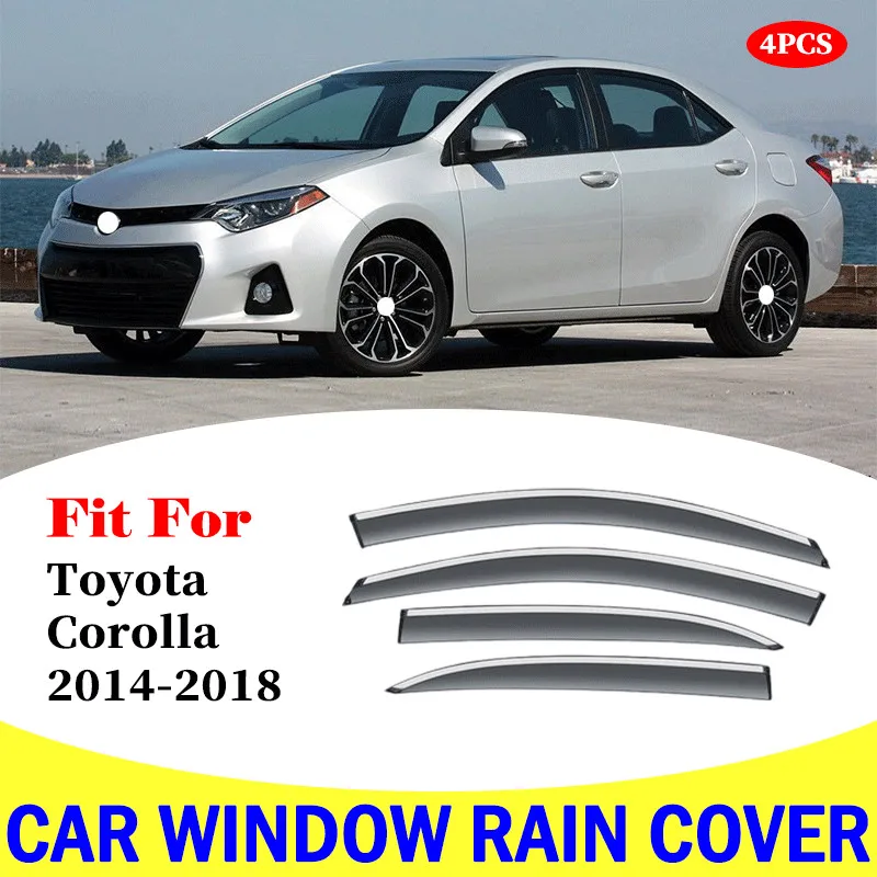 Дефлекторы окон автомобиля для Toyota Corolla 2014-2018 автомобильный дефлектор для защиты от ветра guard rain vent sun visor cover styling Car accessories